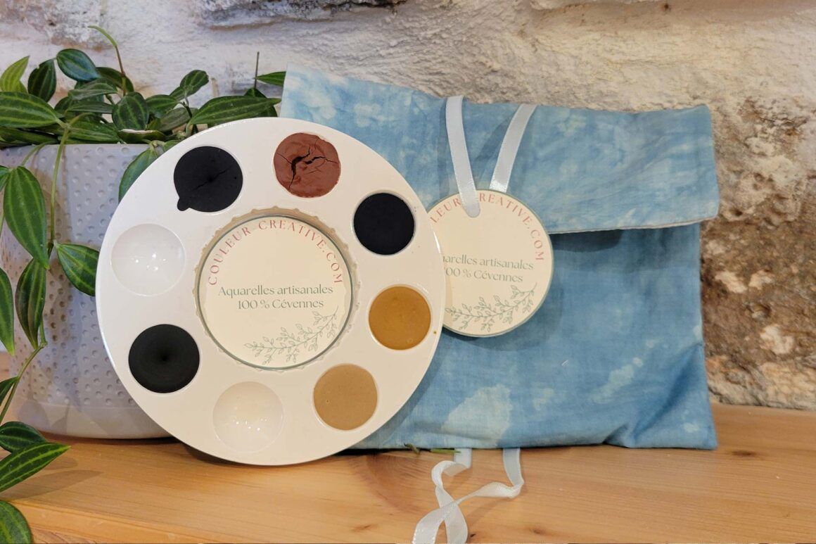 Palette aquarelle artisanale 100% Cévennes