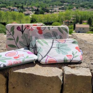 Pochette tissu figue petit format